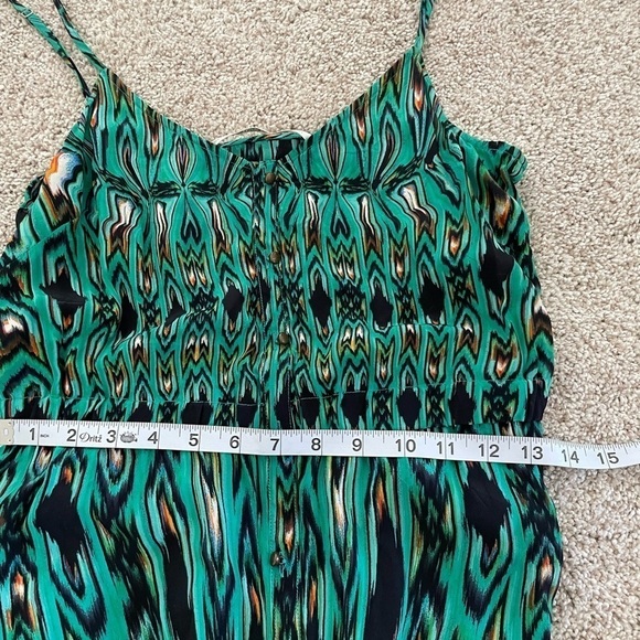Cynthia Vincent green patterned silk maxi dress size small excellent condition - Picture 12 of 12